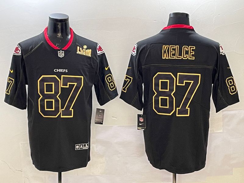 Men Kansas City Chiefs #87 Kelce Black Classic 2025 Nike Limited NFL Jersey style 2